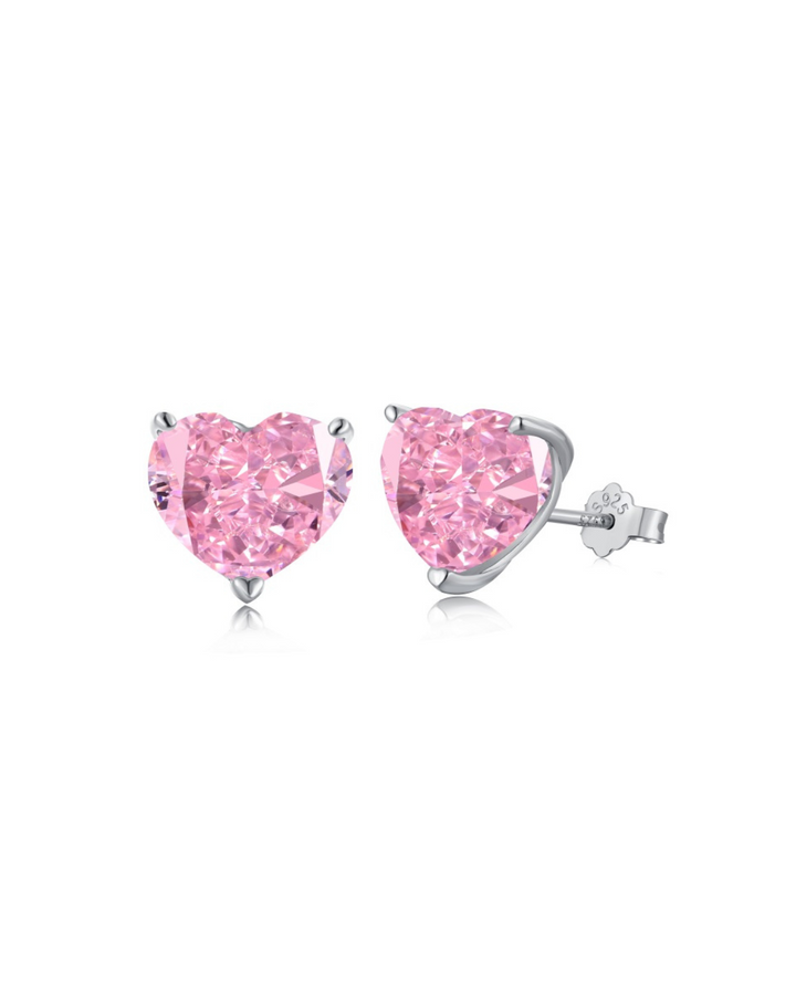 Pink Heart Studs